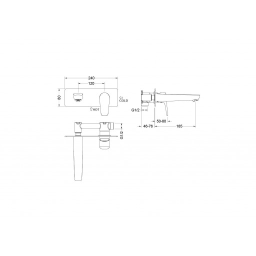 Смеситель для раковины AQUATEK Бетта AQ1113MB встраиваемый черный матовый